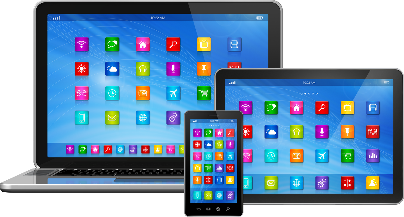 Smartphone, Digital Tablet Computer and Laptop